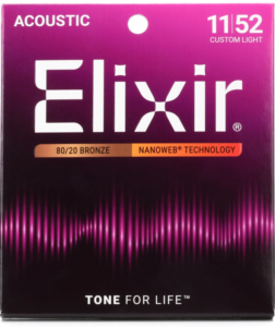 Originalno pakovanje Elixir 11027 Nanoweb premazanih žica debljine 11-52 za akustičnu gitaru