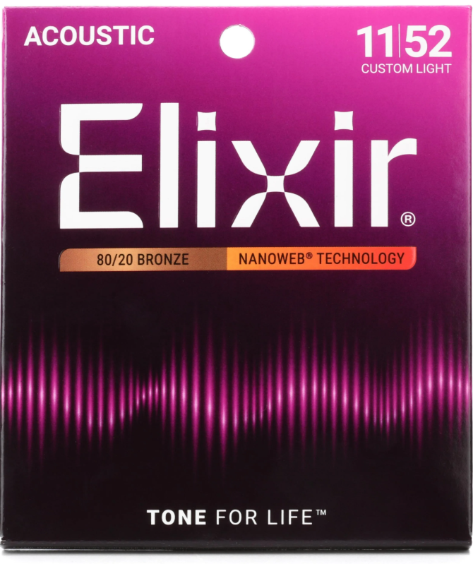 Originalno pakovanje Elixir 11027 Nanoweb premazanih žica debljine 11-52 za akustičnu gitaru