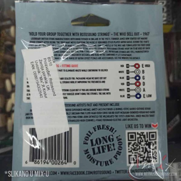 Rotosound BS10 010-046 British Steel Žice za električnu gitaru Desetke debljina - Slika 5
