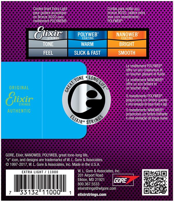 Elixir 11000 Extra Light 010-047 Polyweb Žice za akustičnu gitaru - Slika 2