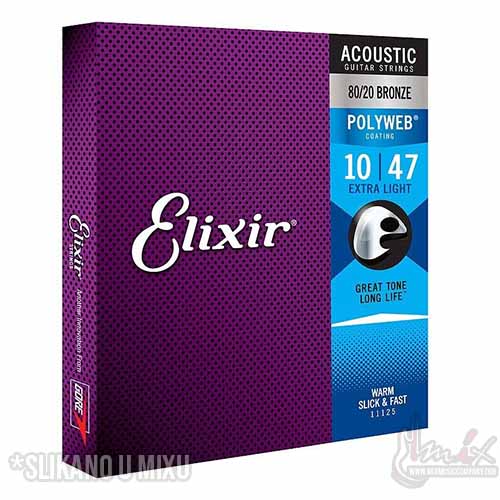 Elixir 11000 Extra Light 010-047 Polyweb Žice za akustičnu gitaru - Slika 3