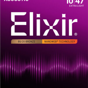 Originalno pakovanje Elixir 11002 Nanoweb premazanih žica debljine 10-47 za akustičnu gitaru