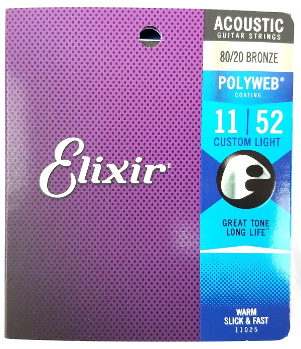Elixir 11025 Custom Light 011-052 Polyweb Žice za akustičnu gitaru - Slika 5