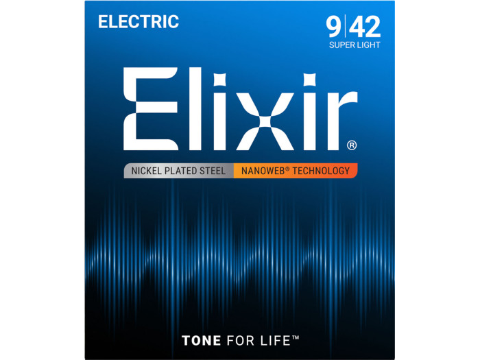 Originalno pakovanje Elixir Super Light Nanoweb premazanih žica debljine 9-42 za električnu gitaru