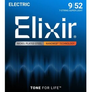 Originalno pakovanje Elixir 12007 Nanoweb premazanih žica debljine 9-52 za sedmožičanu električnu gitaru
