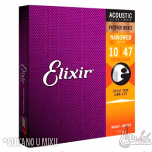 Elixir 16102 Medium 013-056 Phosebronze Žice za akustičnu gitaru - Slika 2