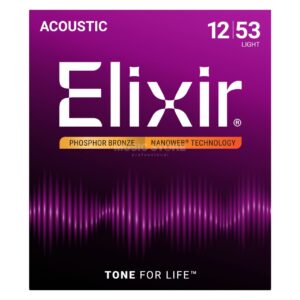 Originalno pakovanje Elixir 16052 Nanoweb premazanih žica debljine 12-53 za akustičnu gitaru