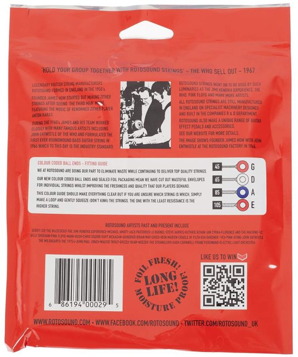 Rotosound RS77LD 045-105 Jazz Bass 77 Žice za bas gitaru - Slika 3