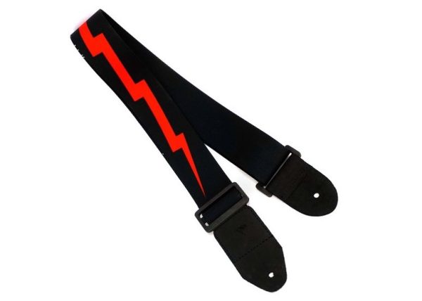 Wakertone GS2 Guitar Strap - Flash Black Red Kaiš za gitaru sa kožnim gitaru