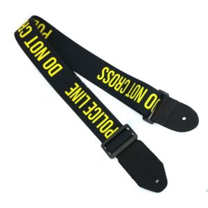 Wakertone GS2 Gutiar Strap - Police Black Yellow - Kaiš za gitaru sa kožnim krajevima