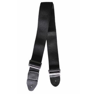 Wakertone GS3-BK-BK Kaiš za gitaru sa kožnim krajevima