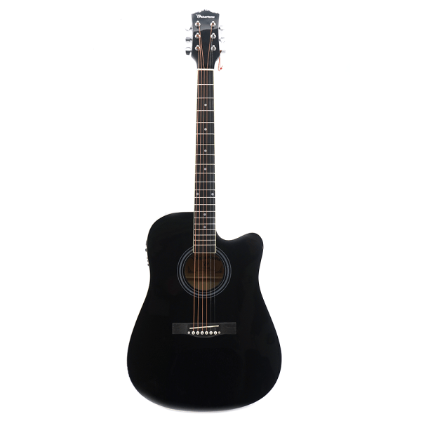 Crna akustična gitara Wakertone W41EQ-BK EQ drednaught oblik sa cutaway dizajnom
