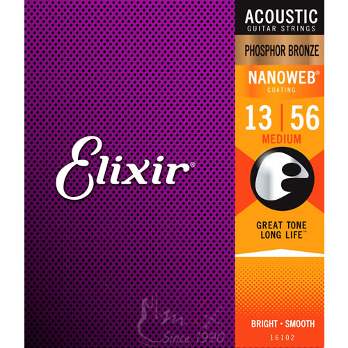 Elixir 16102 Medium 013-056 Phosphor Bronze žice za akustičnu gitaru