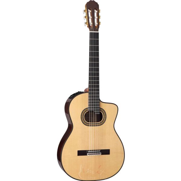 Takamine TH90 dreadnought cutaway akustična gitara sa čvrstom smrekovom prednjom pločom i mahagonijem u prirodnom satin finišu