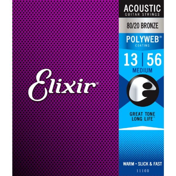 Elixir 11100 Medium 013-056 Polyweb žice za akustičnu gitaru