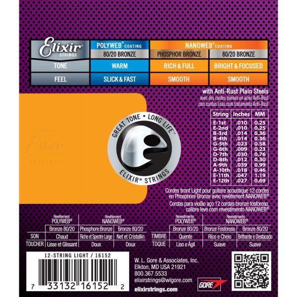 Elixir 16152 010-047 Acoustic Phosphor Bronze