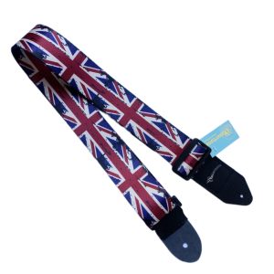 Kaiš za gitaru sa kožnim krajevima Wakertone GB FLAG