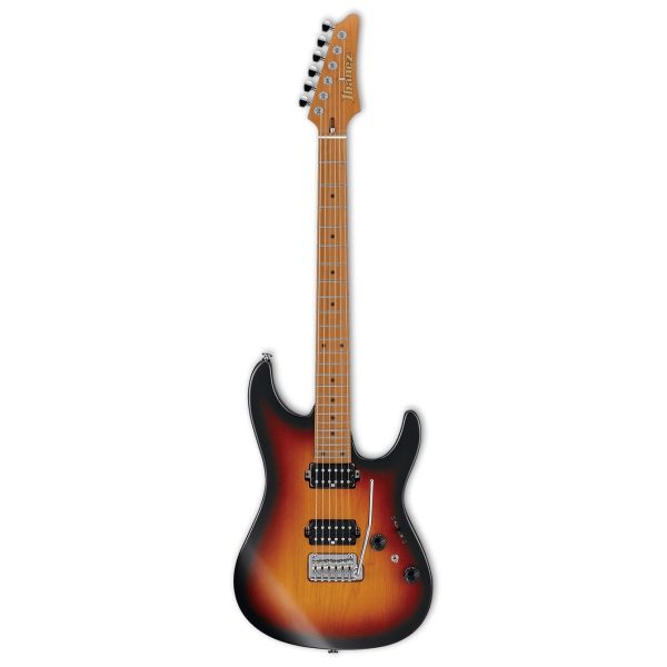 Prednja strana električne gitare Ibanez AZ2402-TFF sa Tri Fade Burst Flat finišem