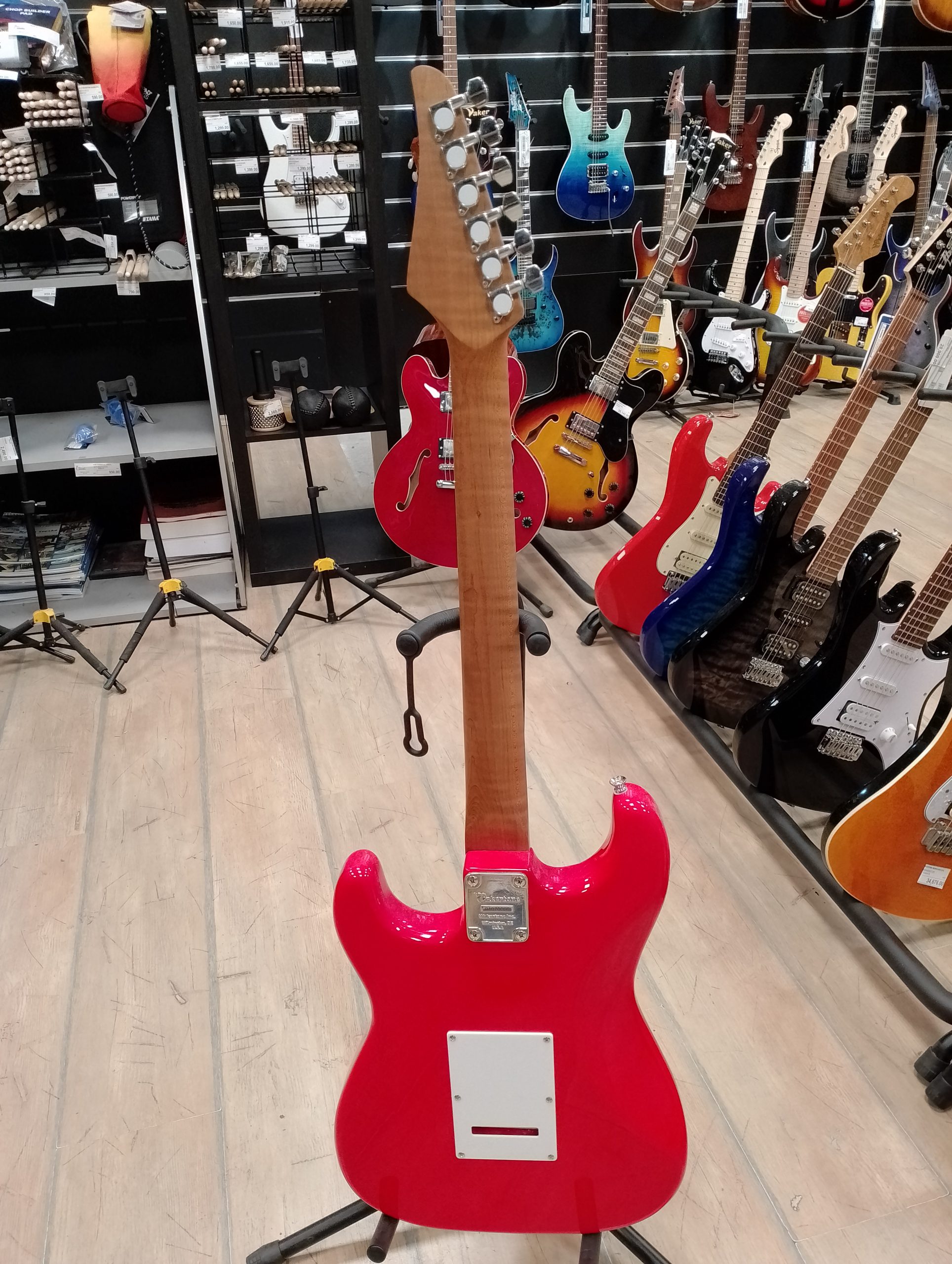 Wakekrtone VK62-RD Električna gitara Crvena Strat tri singla - Slika 3