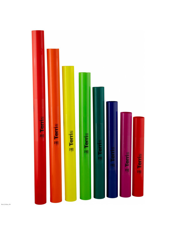 TERRIS BMW-H – diatonski Boomwhackers set za decu, sa 8 cevi u različitim bojama i torbom za transport.
