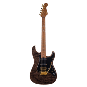 Wakertone WS-4 BRW električna gitara u Brown braon boji sa HSS Alnico 5 magnetima, zlatnim locking čivijama i vratom od pečenog javora