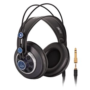 AKG K240 MKII profesionalne studijske slušalice crno-plave boje sa poluotvorenim dizajnom, mini-XLR kablom, plišanim i kožnim jastučićima