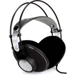 AKG K612 PRO profesionalne otvorene studijske slušalice crne boje sa kožnom trakom i plišanim velur jastučićima