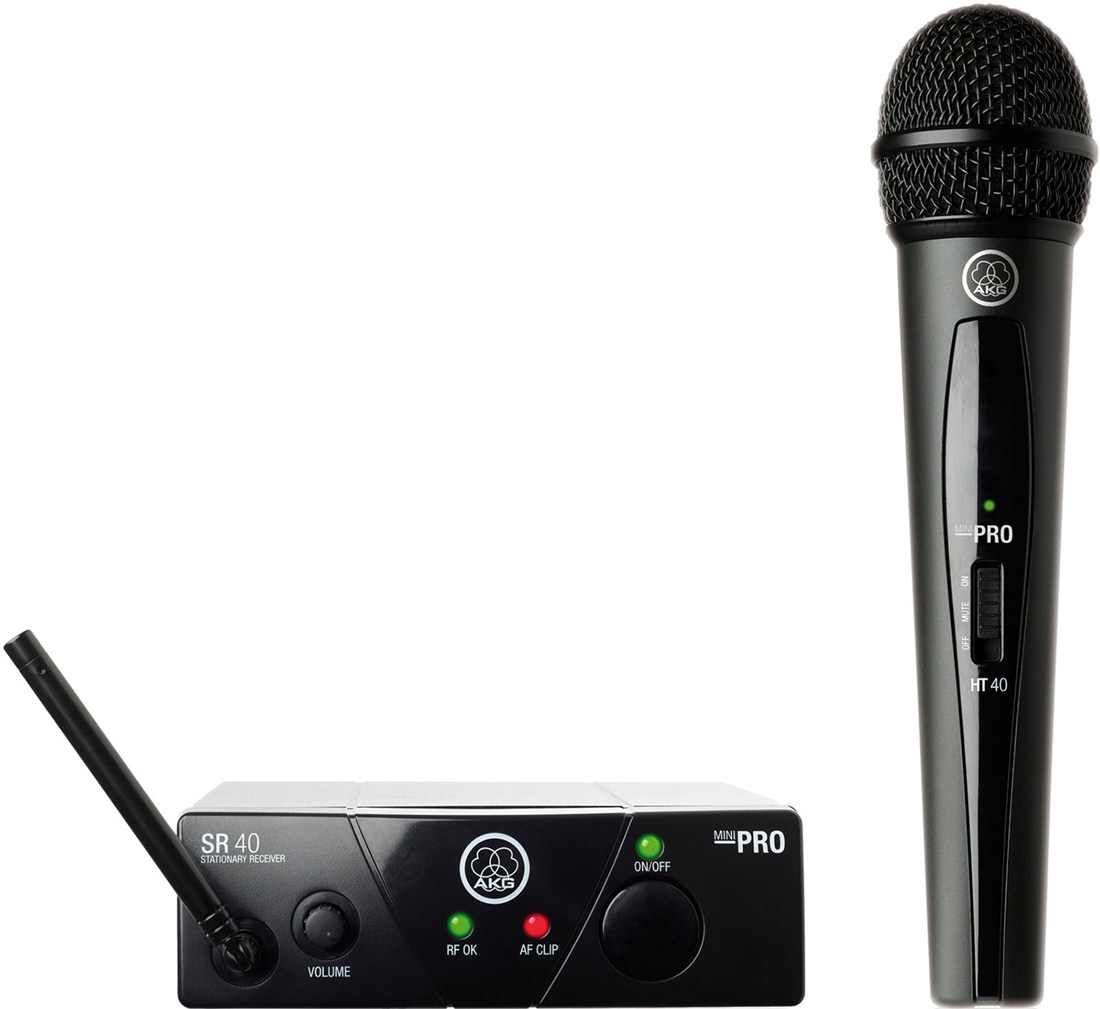 AKG WMS40 Mini Vocal Set bežični mikrofonski sistem sa ručnim mikrofonom, kompaktnim prijemnikom i adapterom za napajanje