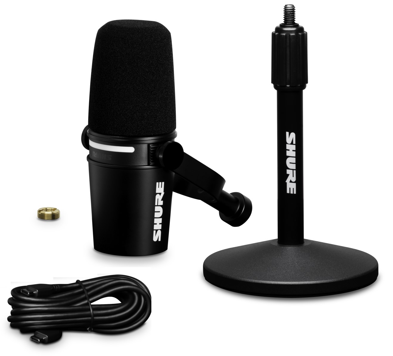 SHURE MV7+ K Profesionalni hibridni XLR/USB-C vokalni dinamički mikrofon (Crna boja) - Slika 5