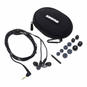 SHURE SE215-K-EFS Profesionalne Sound Isolating bubice / in-ear monitorske slušalice (Crna boja)