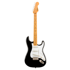 quier by Fender Classic Vibe '50s Stratocaster MN električna gitara u sjajnoj crnoj boji sa javorovim vratom, belom maskom i tri singl-cojl magneta