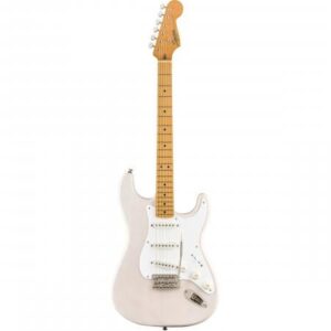 Squier by Fender Classic Vibe '50s Stratocaster MN električna gitara u polu-transparentnoj White Blonde boji sa javorovim vratom, belom maskom i tri singl-cojl magneta