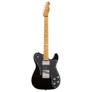 Squier by Fender Classic Vibe '70s Telecaster Custom MN električna gitara u sjajnoj crnoj boji sa javorovim vratom, velikom asimetričnom maskom, jednim