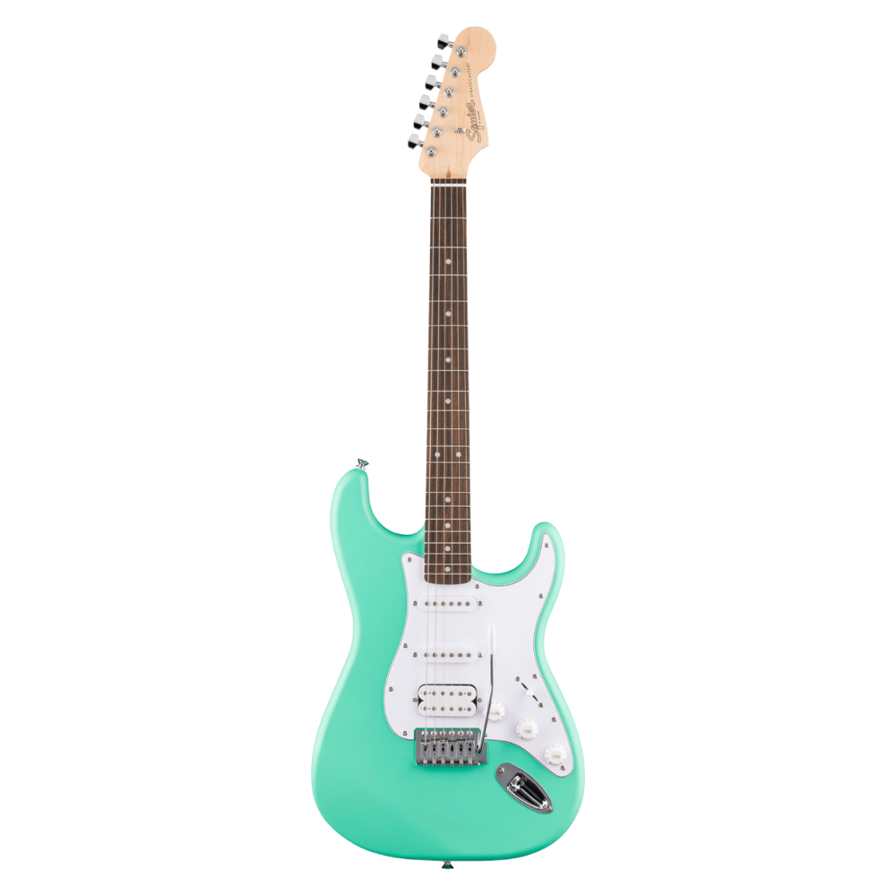 Squier by Fender Debut Series Stratocaster HSS električna gitara u Sea Foam Green pastelno zelenoj boji sa belom okidnom pločom i laurel prstohvatom