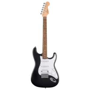 Squier by Fender Debut Series Stratocaster električna gitara u crnoj boji (Black) sa belom okidnom pločom i laurel prstohvatom