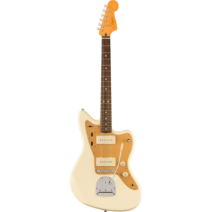 Squier By Fender J Mascis Jazzmaster LRL GPG Vintage White električna gitara sa zlatnom maskom