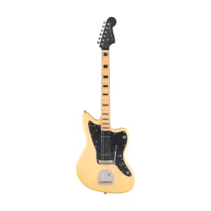 Squier By Fender Limited Edition Classic Vibe 70s Jazzmaster Vintage Blonde električna gitara sa crnom maskom i perloidnim blokovima na vratu