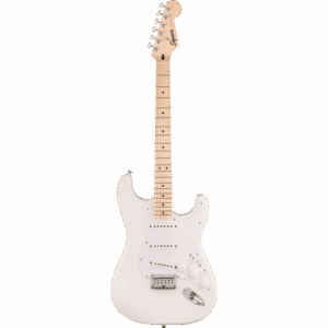 Squier by Fender Sonic Stratocaster HT MN električna gitara u Arctic White beloj boji sa javorovim prstohvatom i fiksnim hardtail mostom