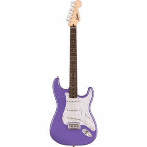 Squier by Fender Sonic Stratocaster električna gitara u Ultraviolet ljubičastoj boji sa belom zaštitnom pločom i laurel prstohvatom