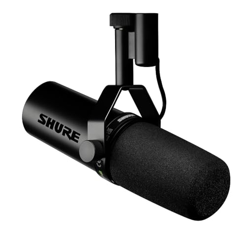 Shure SM7dB profesionalni aktivni studijski vokalni dinamički mikrofon mat crne boje sa ugrađenim pretpojačalom, kontrolama na poleđini i Y-nosačem