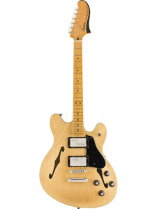 Squier by Fender Classic Vibe Starcaster MN polu-akustična gitara u prirodnoj Natural boji drveta sa javorovim vratom, F-otvorima i dva Wide Range hambaker magneta