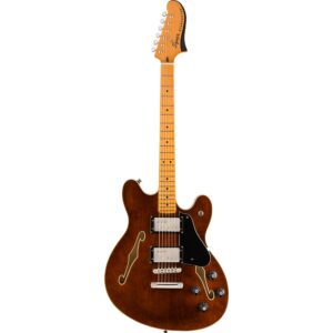 Squier by Fender Classic Vibe Starcaster MN polu-akustična gitara u tamnoj Walnut boji oraha sa javorovim vratom, F-otvorima i dva Wide Range hambaker magneta