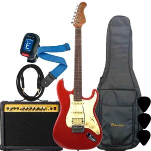 Wakertone VK77-RD 40W Električni gitarski paket sa Vaker AG40 pojačalom i kompletnom opremom - Red