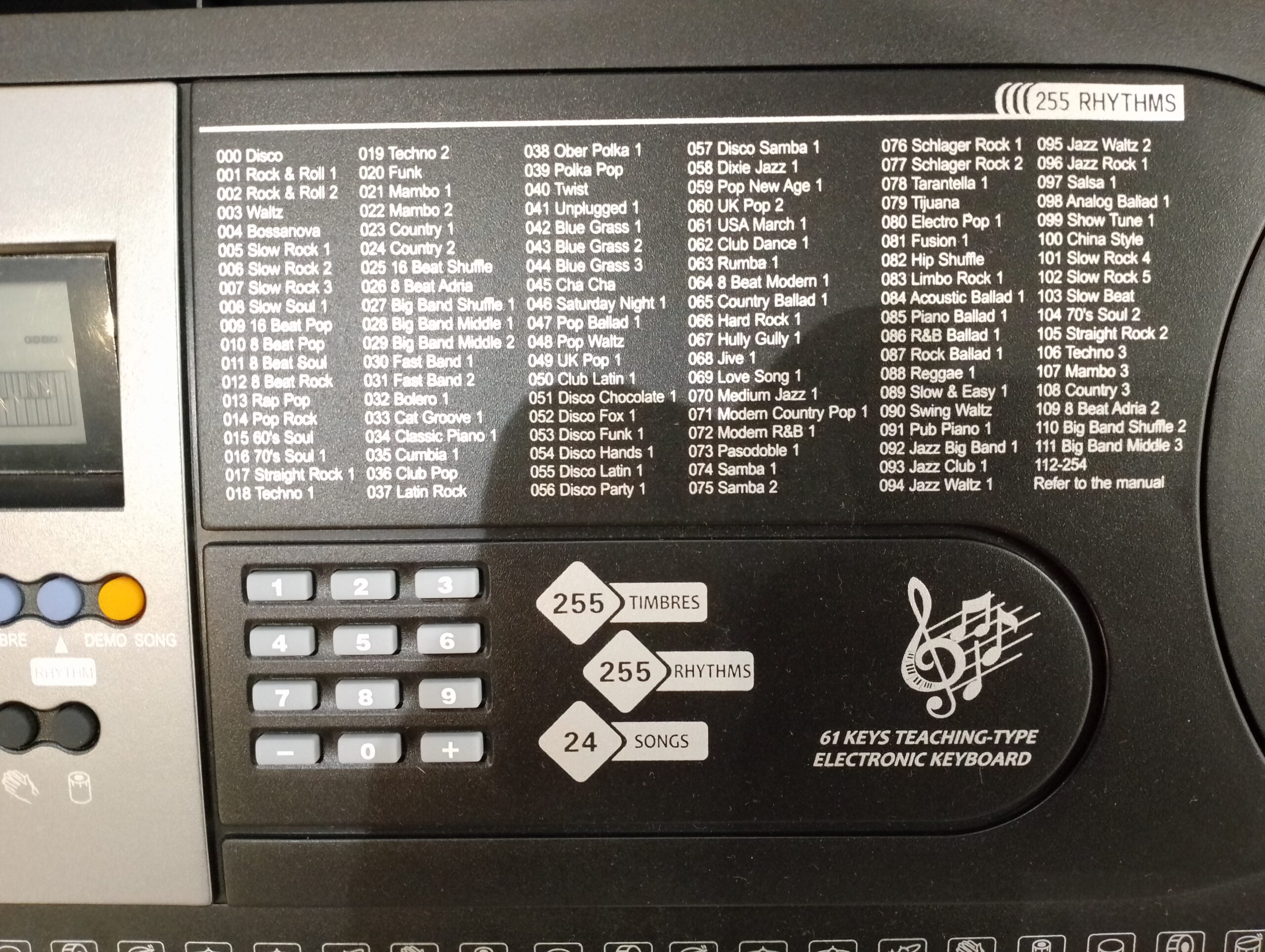 Vaker MK-2106 Elektronac / Sintisajzer za Početnike sa 61 Dirkom, 255 Tonova, Ritmova i Funkcijama za Učenje - Slika 4