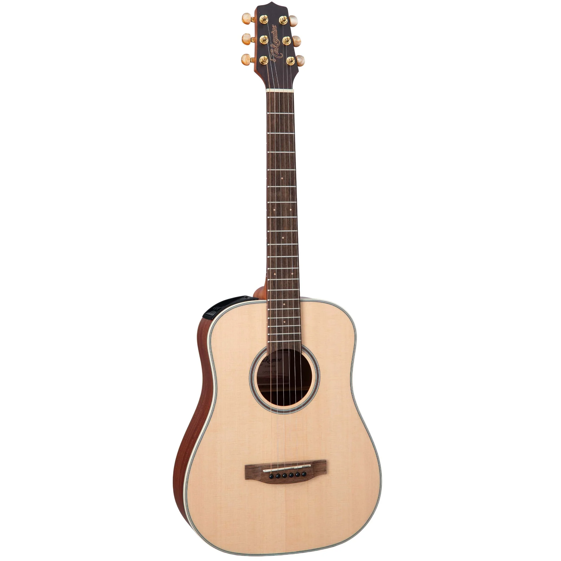 Takamine GP3HSE-NS Taka-Mini elektro-akustična putna gitara u boji prirodnog drveta sa satenskim finišem