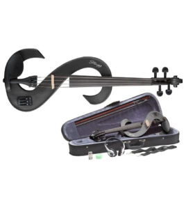 Stagg EVN 4/4 BK Električna Violina Set sa Slušalicama i Koferom (Black Metallic)