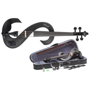 Stagg EVN 4/4 BK Električna Violina Set sa Slušalicama i Koferom (Black Metallic)