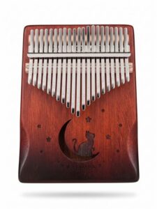 Wakertone 21C kalimba od mahagonija sa 21 tiptom i motivom mačke i meseca